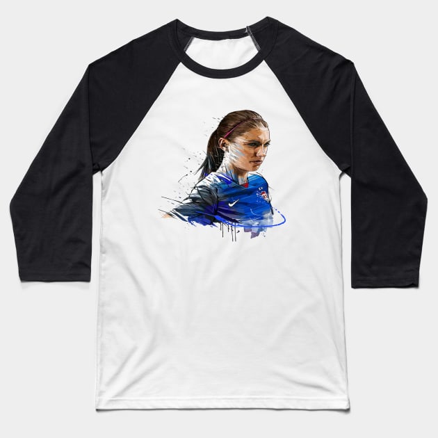 Illustration Alex Morgan Baseball T-Shirt by sonjigunawan